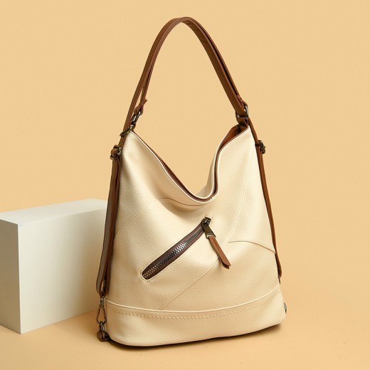 Bolso de hombro de cuero suave de moda para mujer de gran capacidad