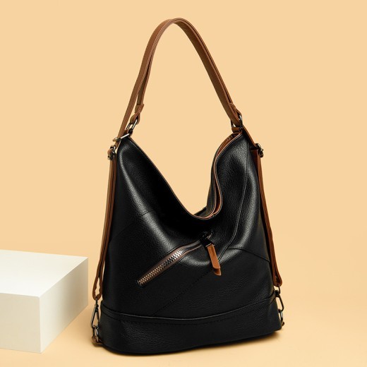 Bolso de hombro de cuero suave de moda para mujer de gran capacidad