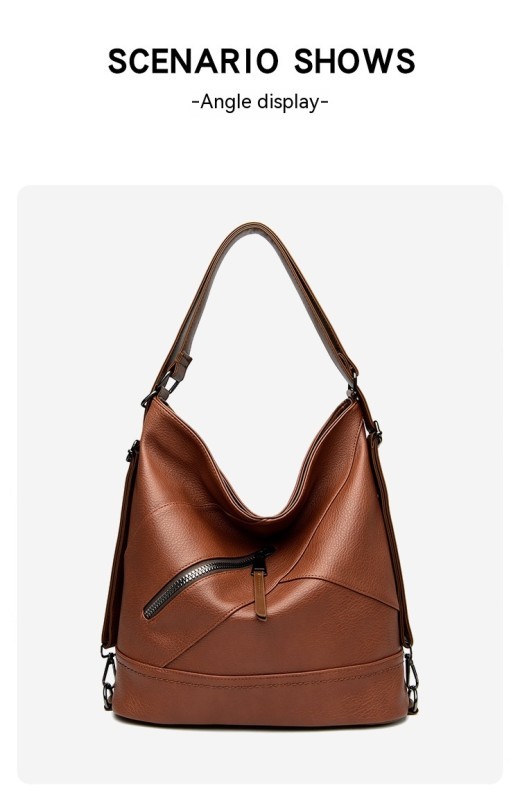 Bolso de hombro de cuero suave de moda para mujer de gran capacidad