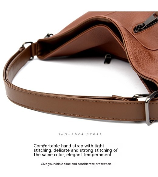 Bolso de hombro de cuero suave de moda para mujer de gran capacidad