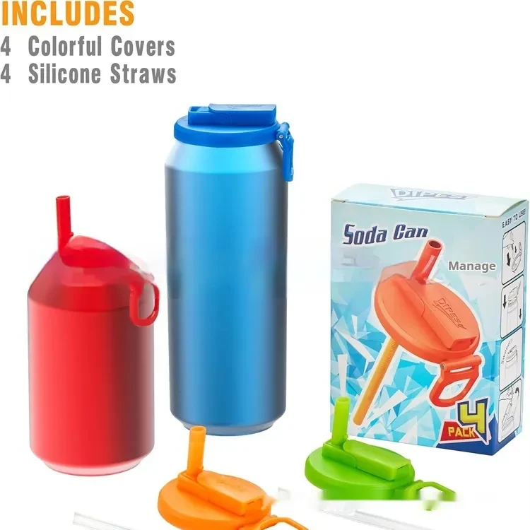 Tapa reutilizable para latas de refresco con pajita: mantén tus bebidas frescas y sin derrames