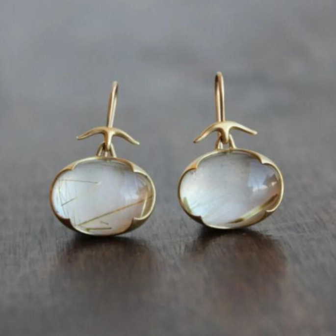 Pendientes ovalados con personalidad y estilo sencillo para mujer