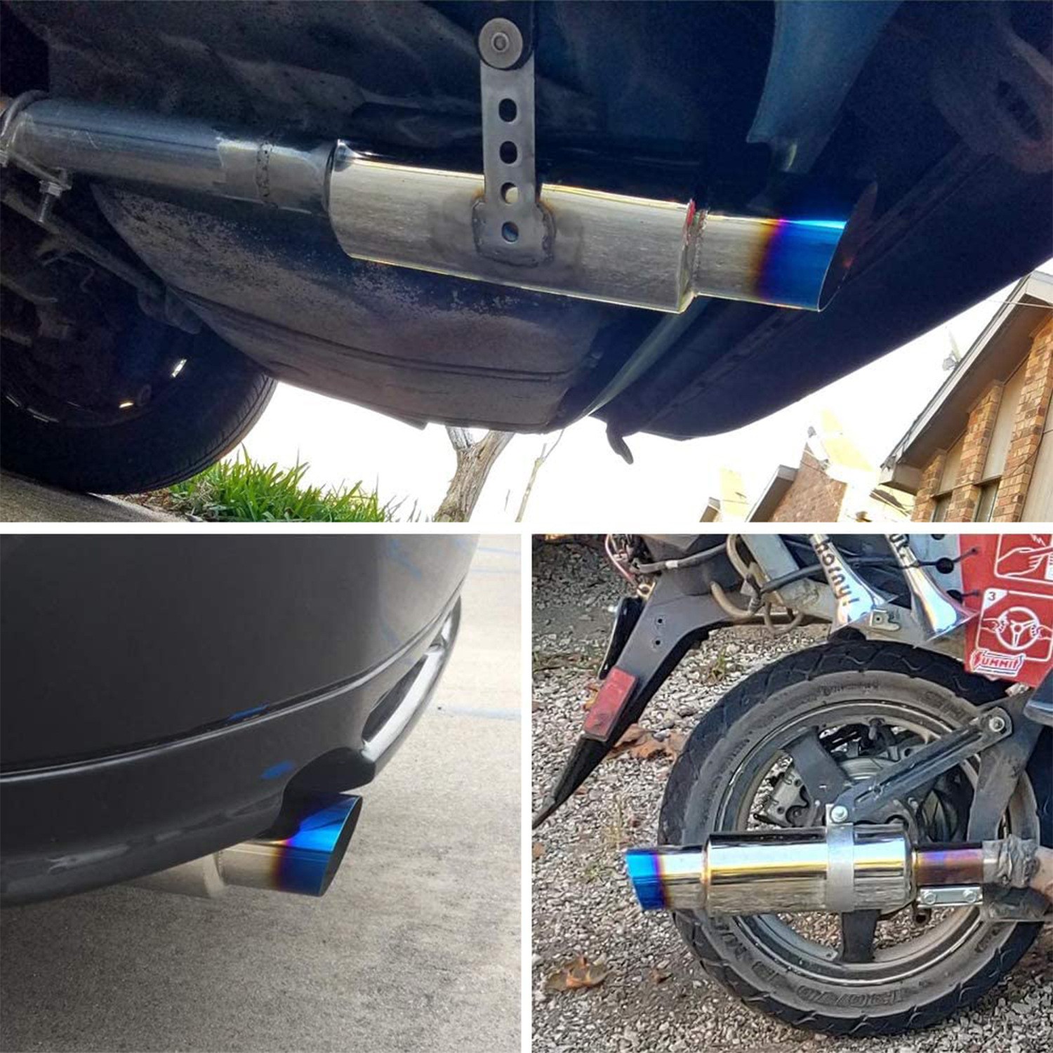 Tubo de escape modificado para coche, tambor de cola de acero inoxidable