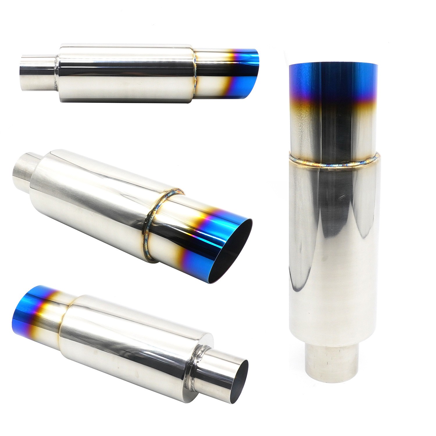 Tubo de escape modificado para coche, tambor de cola de acero inoxidable