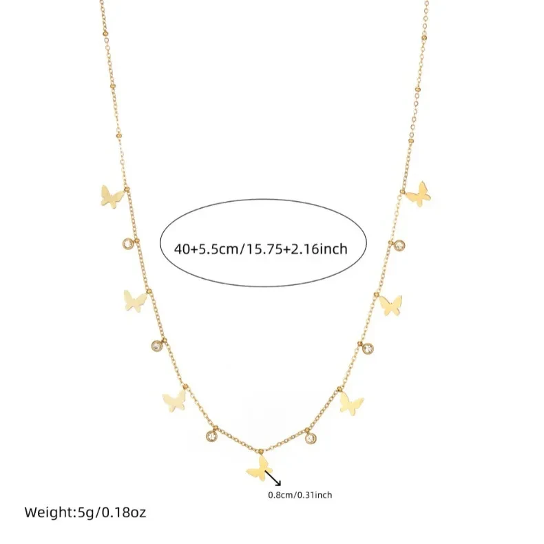 Collar de mariposa con estrella de cinco puntas y diamantes de imitación para mujer