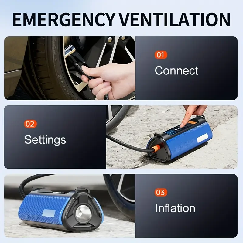 Arrancador de batería para coche, cargador, banco de energía, inflador de neumáticos, compresor de aire, linterna