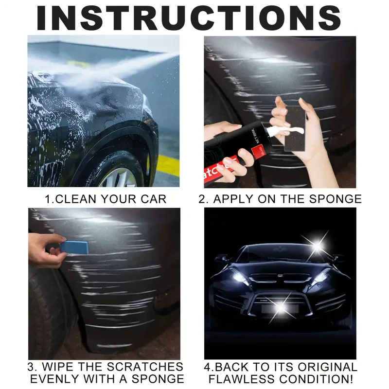 Pasta para pulir arañazos de coche, eliminación de arañazos, renovación de pintura, pintura de retoque, cera para arañazos, abrasivo para eliminar marcas.