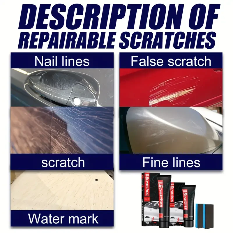 Pasta para pulir arañazos de coche, eliminación de arañazos, renovación de pintura, pintura de retoque, cera para arañazos, abrasivo para eliminar marcas.