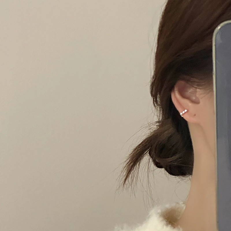 Pendientes de aro pequeños y bonitos con forma de corazón geométrico en plata de ley 925 auténtica