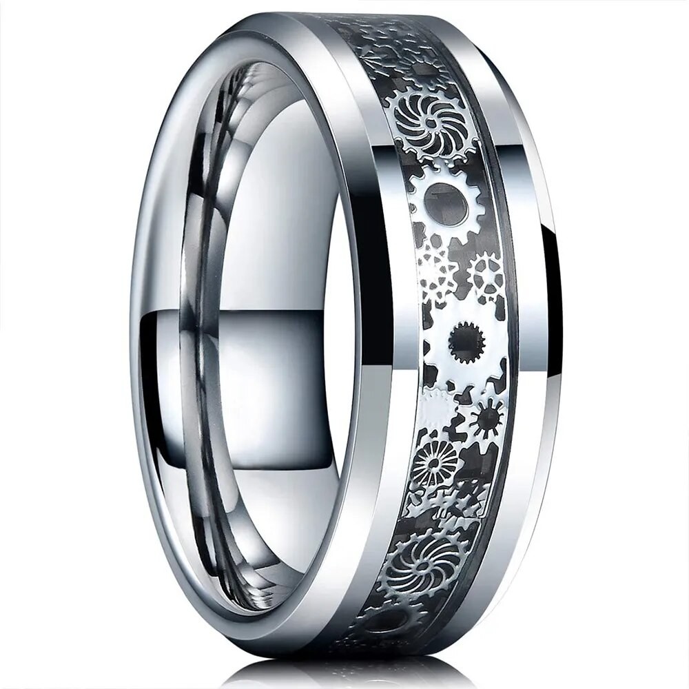 Nuevo anillo de acero inoxidable con diseño de rueda de engranaje Steampunk para hombre.