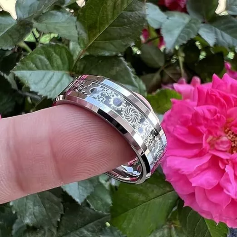 Nuevo anillo de acero inoxidable con diseño de rueda de engranaje Steampunk para hombre.