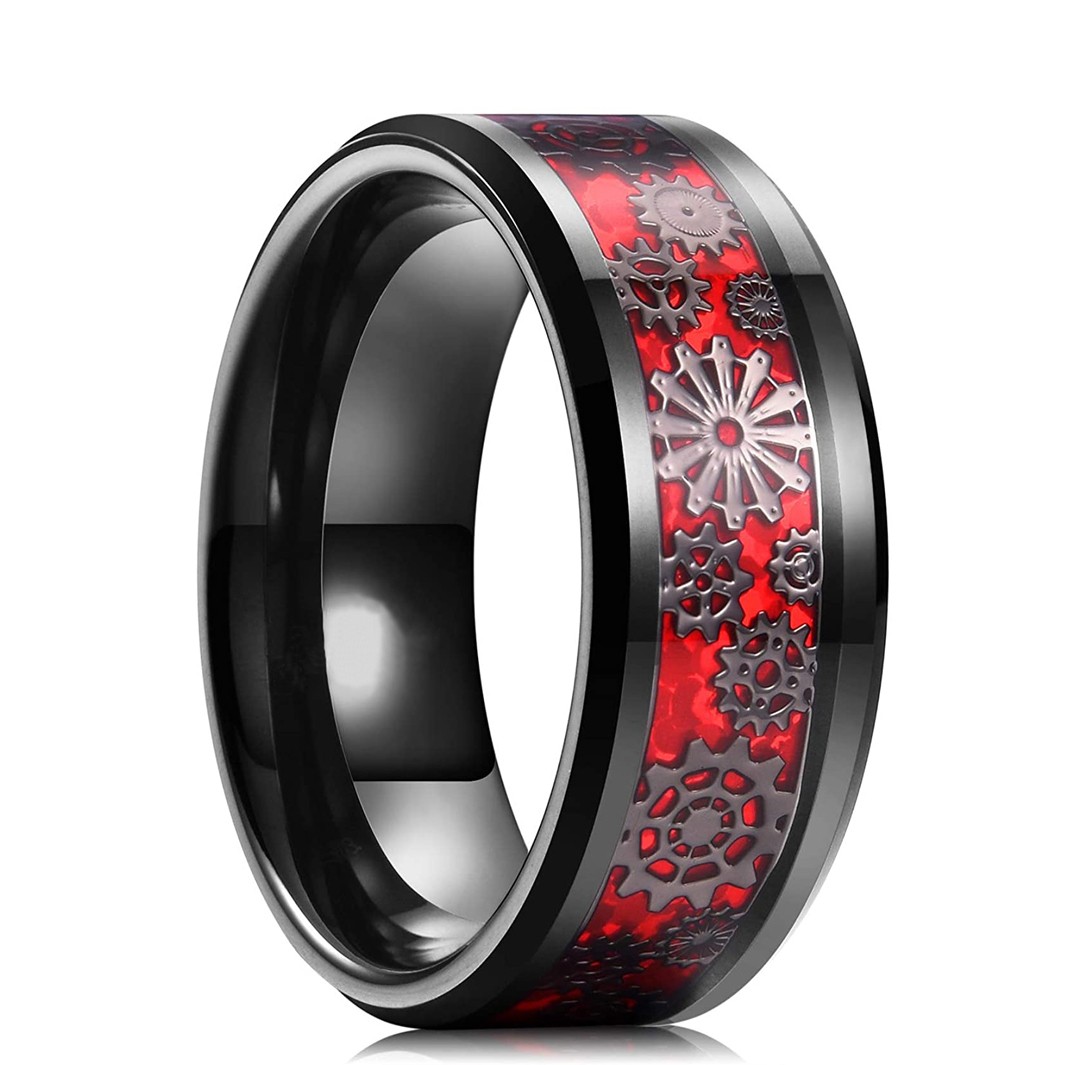 Nuevo anillo de acero inoxidable con diseño de rueda de engranaje Steampunk para hombre.