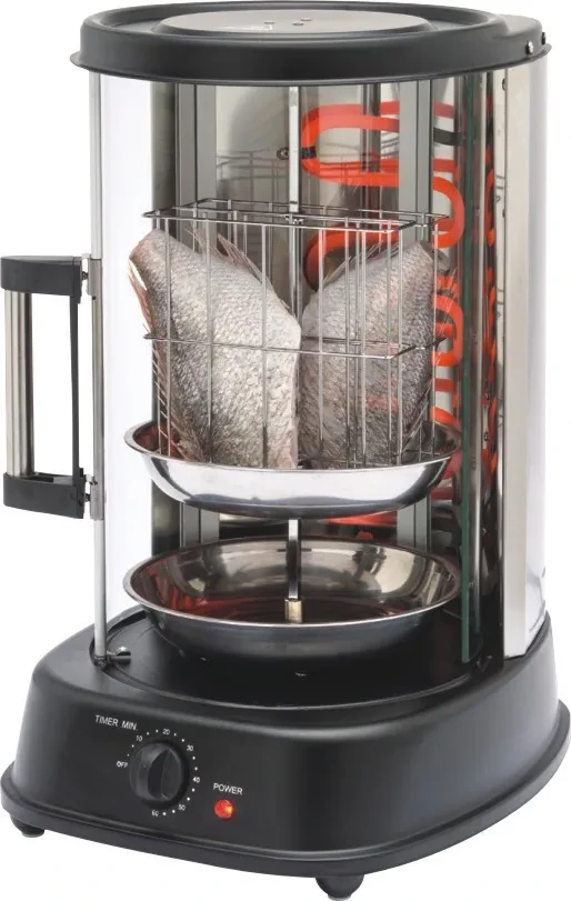 Parrilla eléctrica para asar pollos en interiores sin humo, estufa para brochetas casera