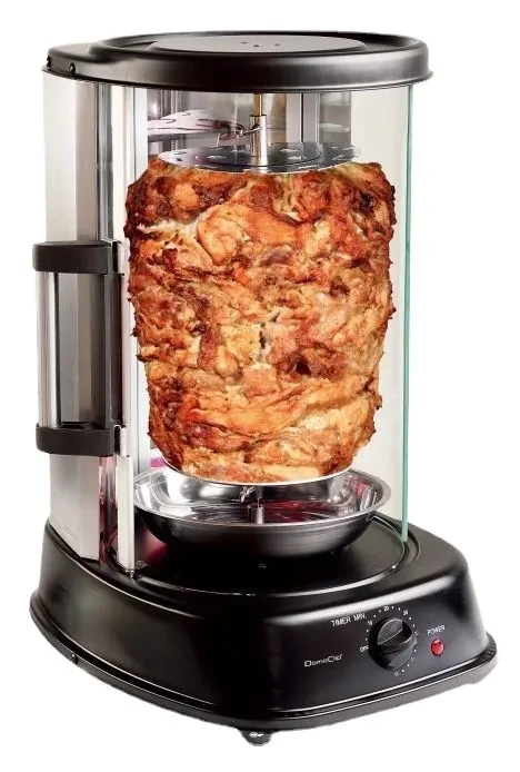 Parrilla eléctrica para asar pollos en interiores sin humo, estufa para brochetas casera