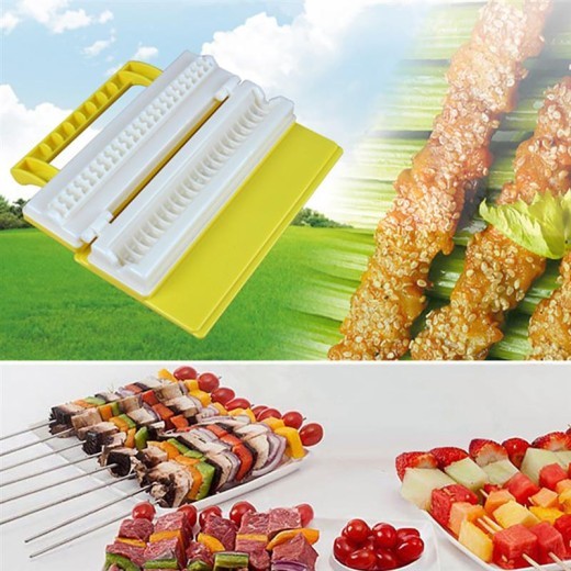Máquina para hacer cuerdas de carne para barbacoa, herramientas para brochetas de barbacoa, máquina portátil para hacer brochetas de tofu, máquina para hacer kebabs, parrilla, accesorios de cocina