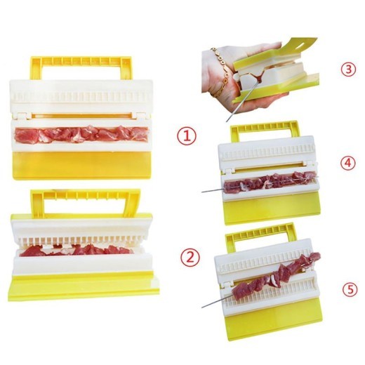 Máquina para hacer cuerdas de carne para barbacoa, herramientas para brochetas de barbacoa, máquina portátil para hacer brochetas de tofu, máquina para hacer kebabs, parrilla, accesorios de cocina