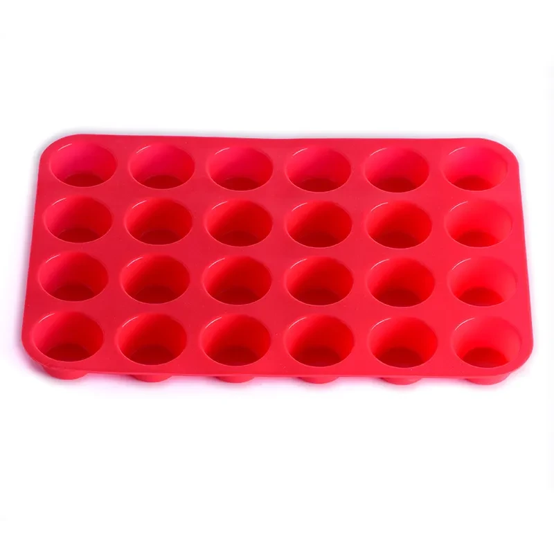 Molde redondo de silicona para tartas de 24 agujeros