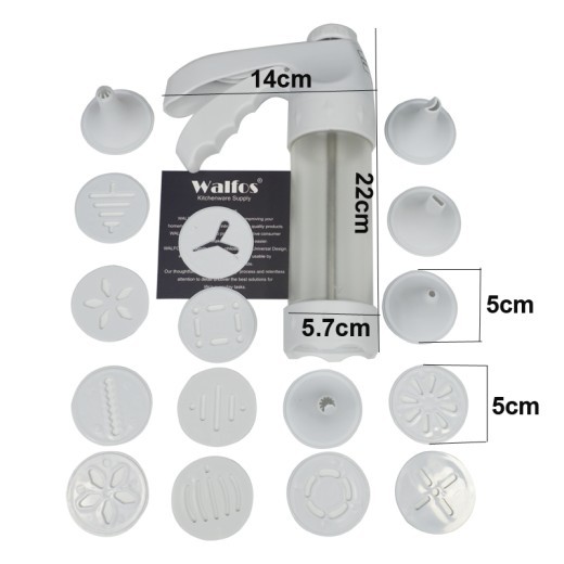 Molde para galletas, pistola para decorar, máquina para galletas, 12 rebanadas, 6 soportes de crema