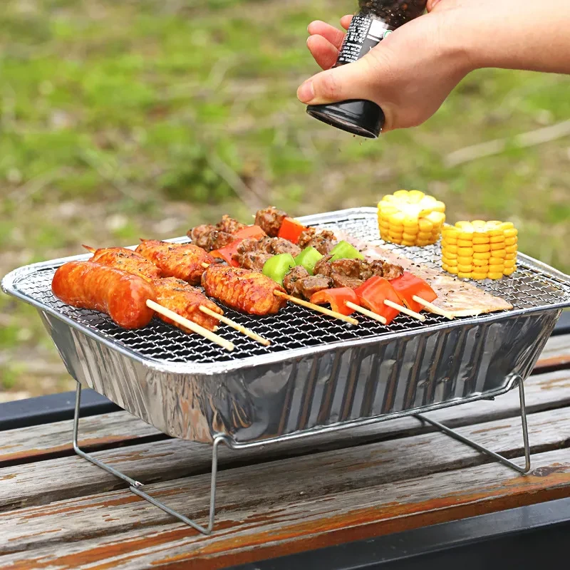 Parrilla portátil para el hogar, pequeña parrilla de carbón para barbacoa, estufa para barbacoa