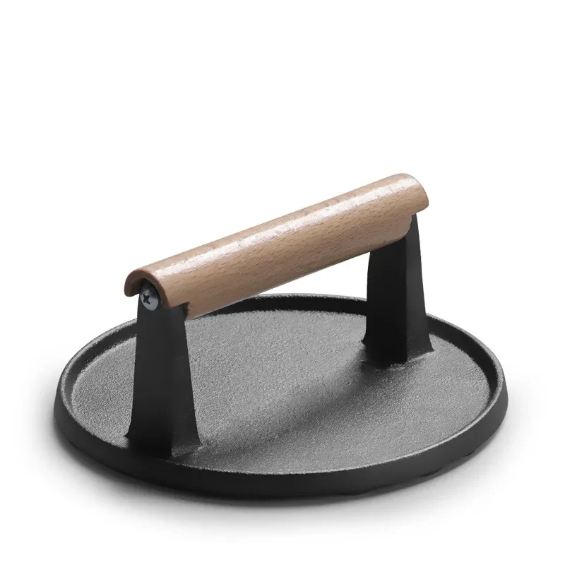 Tabla de prensado de filetes de hierro fundido, herramientas para barbacoa, teppanyaki, tabla de prensado de calamares, accesorios para barbacoa y picnic al aire libre