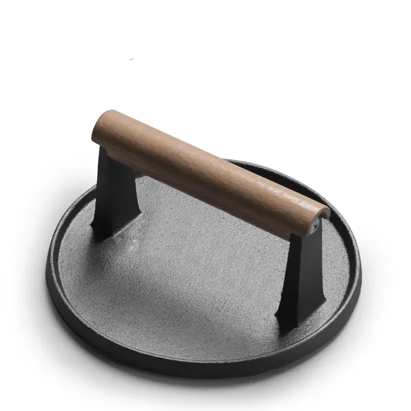 Tabla de prensado de filetes de hierro fundido, herramientas para barbacoa, teppanyaki, tabla de prensado de calamares, accesorios para barbacoa y picnic al aire libre