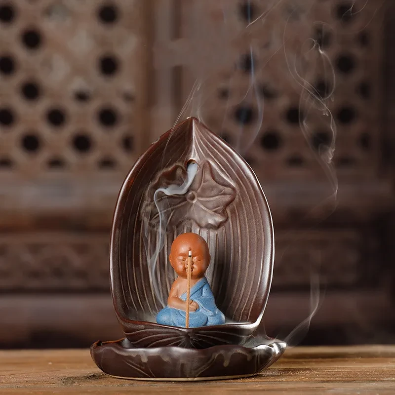 Quemador de incienso Zisha Little Monk de Ceramic Crafts Incense Road