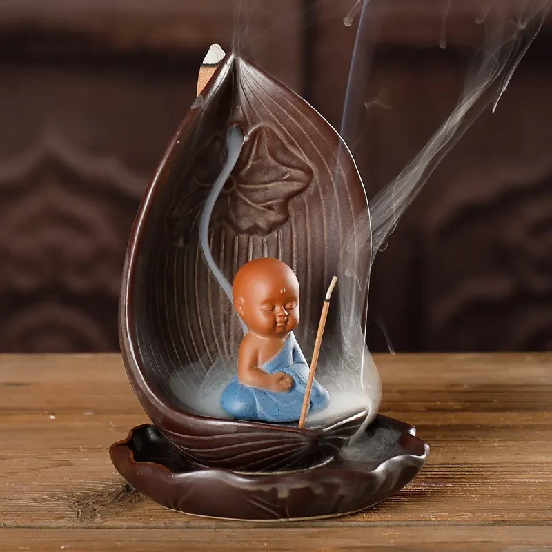 Quemador de incienso Zisha Little Monk de Ceramic Crafts Incense Road