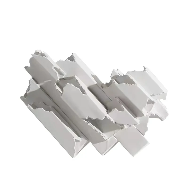 Adornos sencillos de cerámica blanca con forma de nido en forma de tubo cuadrado