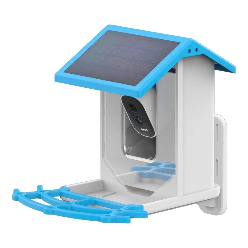 Comedero inteligente para pájaros con WiFi 2.4G y cámara, pantalla 2.4K, energía solar de bajo consumo, visión nocturna, IP66, resistente al agua, con conexión 4G o WiFi.