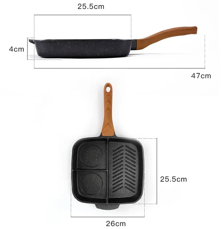 Olla para filetes fritos Maifanshi, sartén multifunción para tortillas domésticas, sartén para cocina de inducción, sartén antiadherente