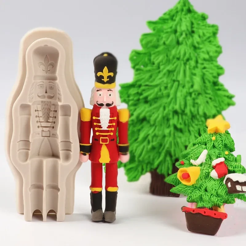 Molde de chocolate para pastel de fondant con diseño de guardia navideña