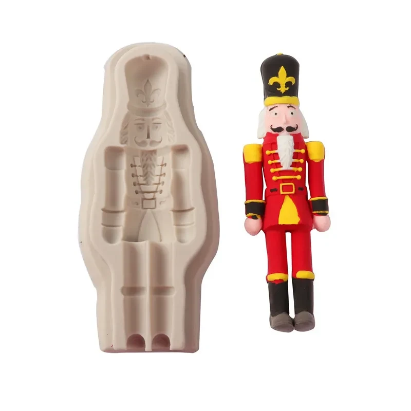 Molde de chocolate para pastel de fondant con diseño de guardia navideña