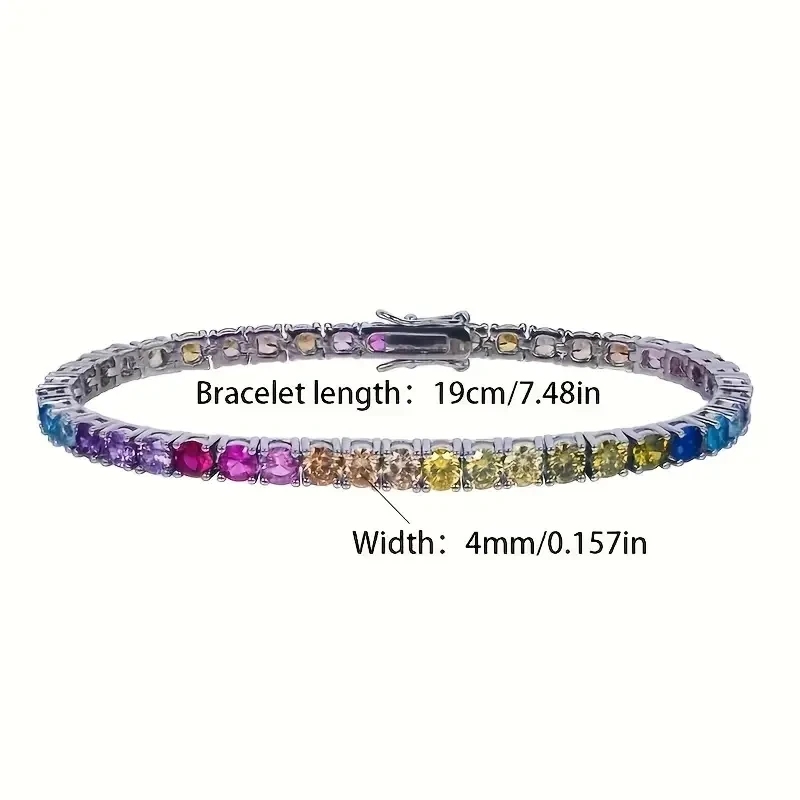 Pulsera de diamantes de color dorado en plata 925