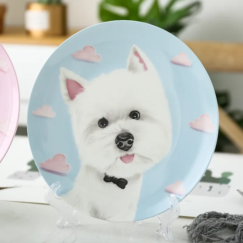 Plato de postre de porcelana de hueso para el hogar de las Tierras Altas Occidentales