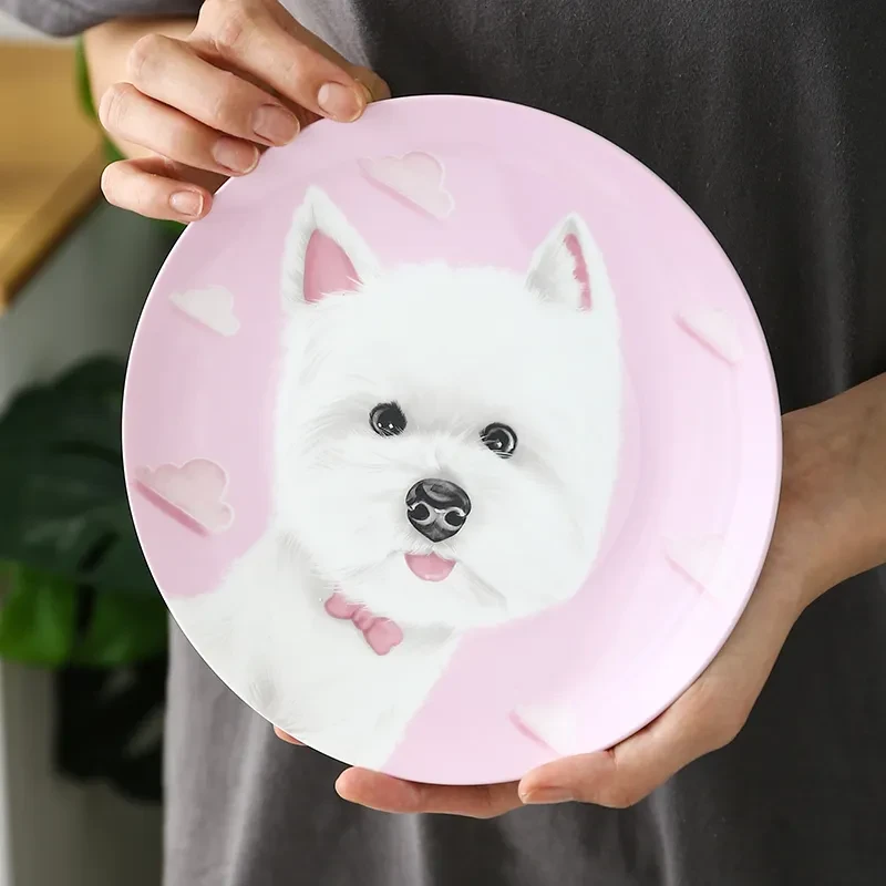 Plato de postre de porcelana de hueso para el hogar de las Tierras Altas Occidentales