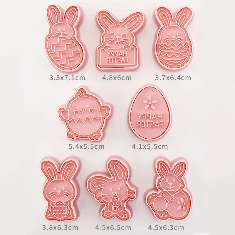 Molde para galletas de Pascua, conejito de dibujos animados, huevo de Pascua, prensa para galletas