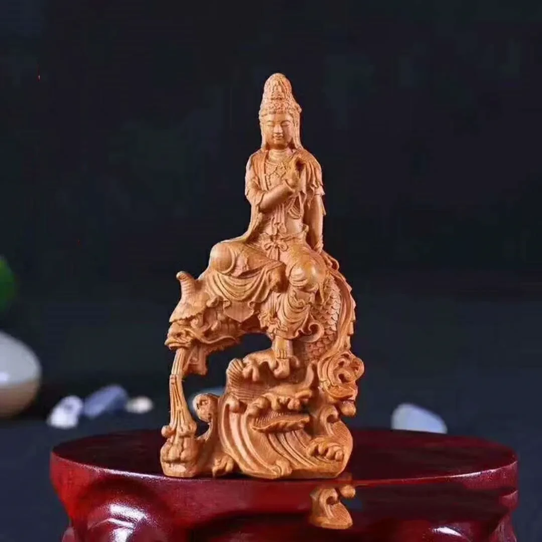 Adorno tallado de Thuja Avalokitesvara