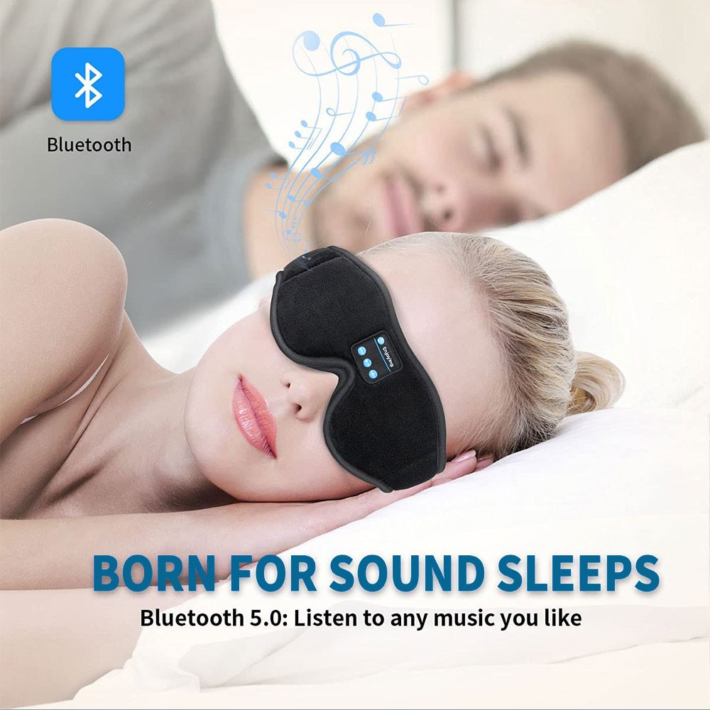 Antifaz 3D Bluetooth para dormir con altavoces HD: relajación y ayuda para dormir en viajes y en casa