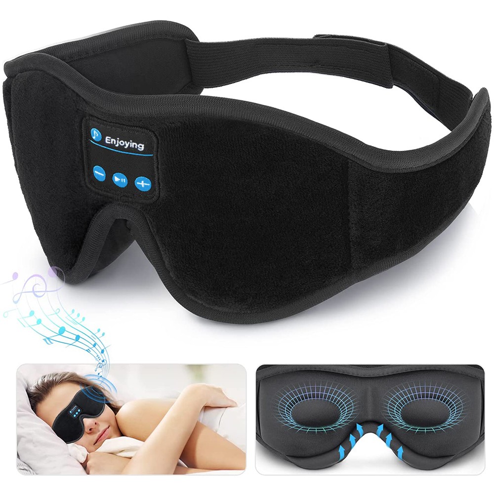 Antifaz 3D Bluetooth para dormir con altavoces HD: relajación y ayuda para dormir en viajes y en casa