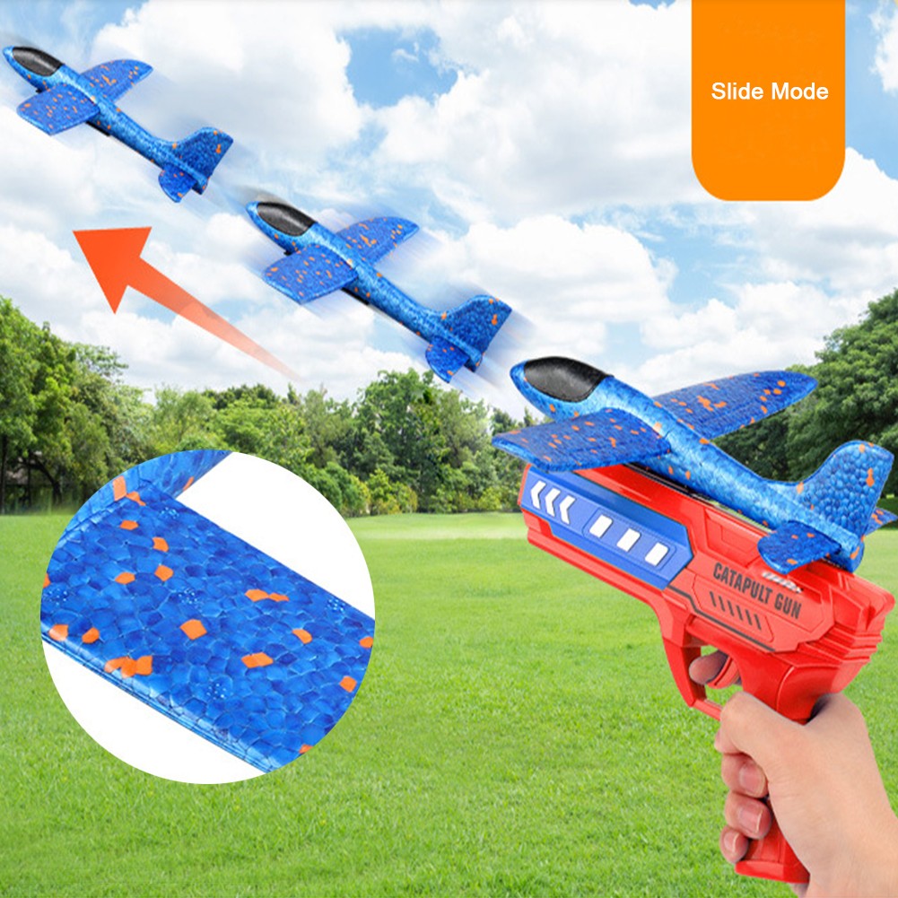 Juguete lanzador de aviones: avión de espuma con luz LED opcional para niños
