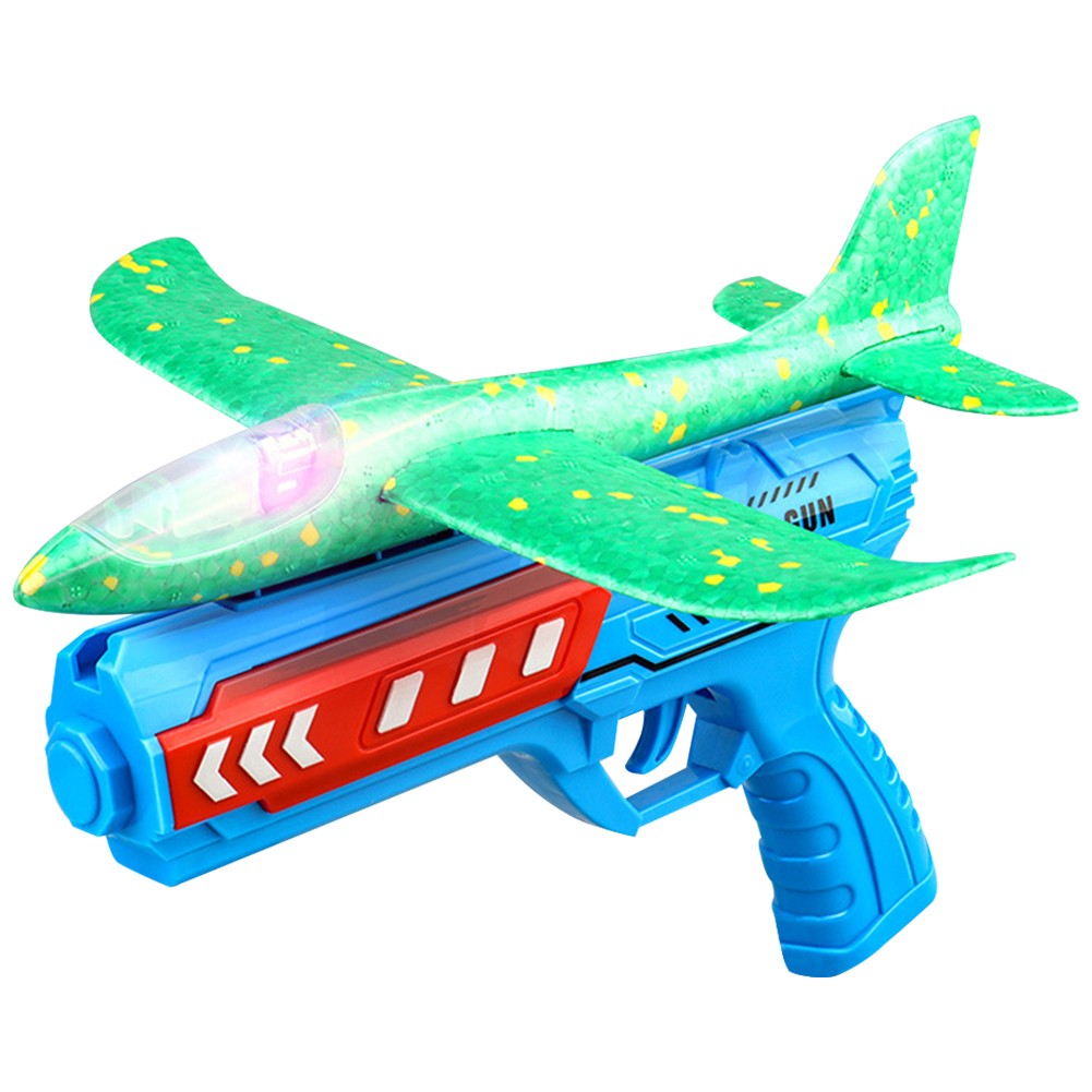 Juguete lanzador de aviones: avión de espuma con luz LED opcional para niños