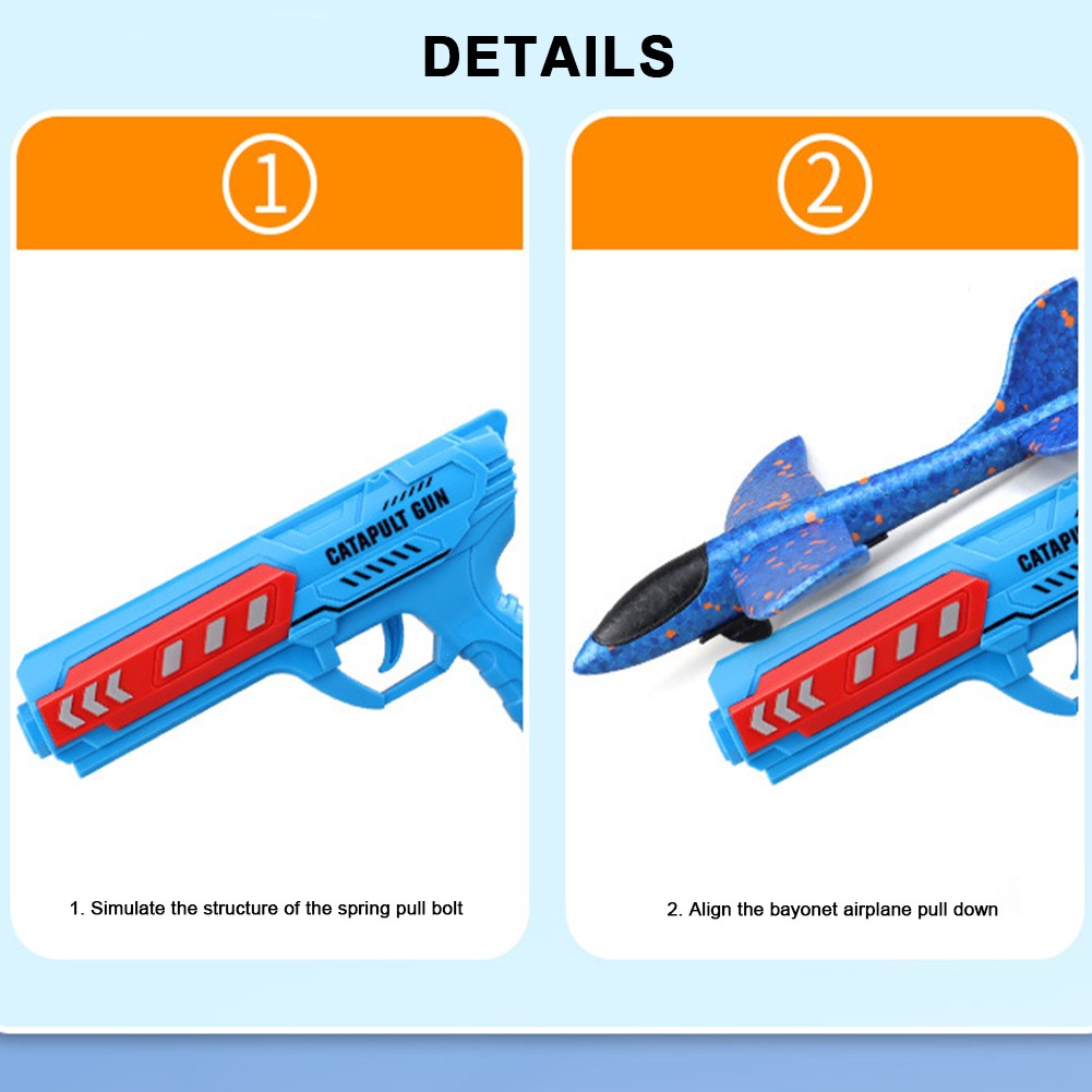 Juguete lanzador de aviones: avión de espuma con luz LED opcional para niños
