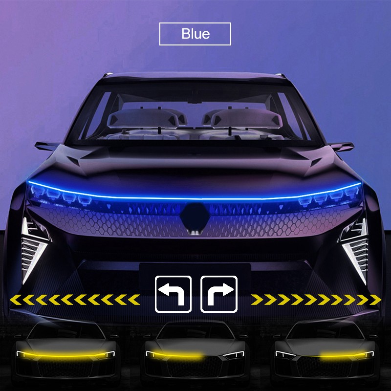 Luz LED para capó de coche con intermitentes: luz ambiental y diurna dinámica.