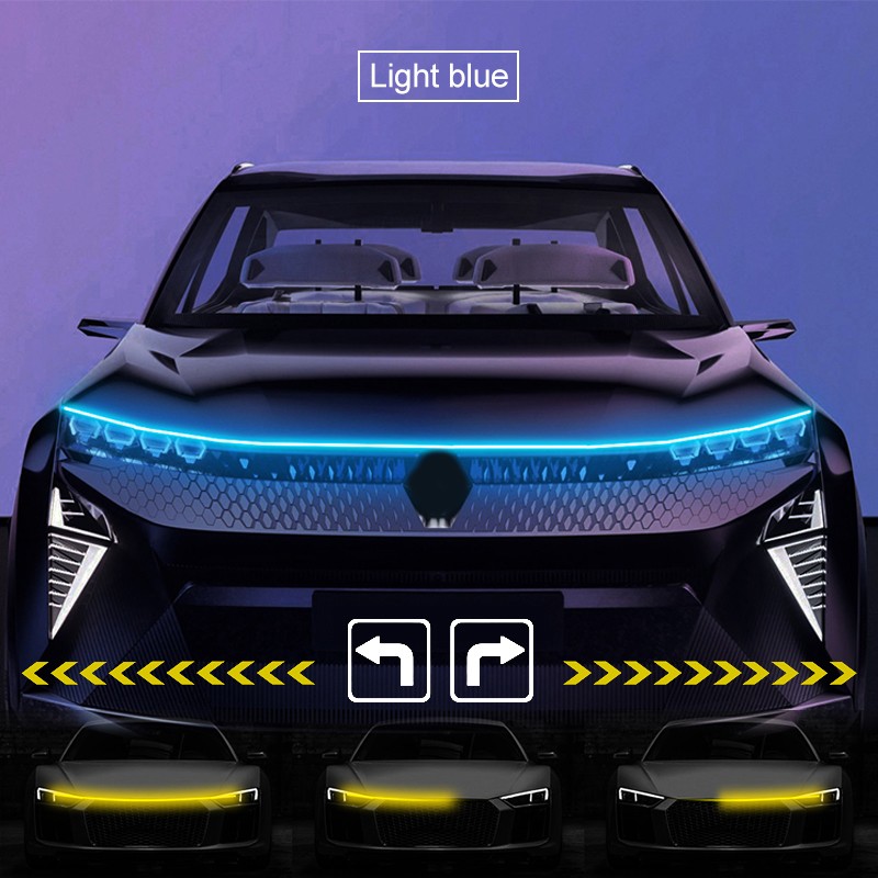 Luz LED para capó de coche con intermitentes: luz ambiental y diurna dinámica.