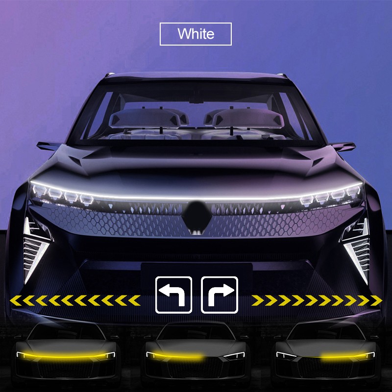 Luz LED para capó de coche con intermitentes: luz ambiental y diurna dinámica.
