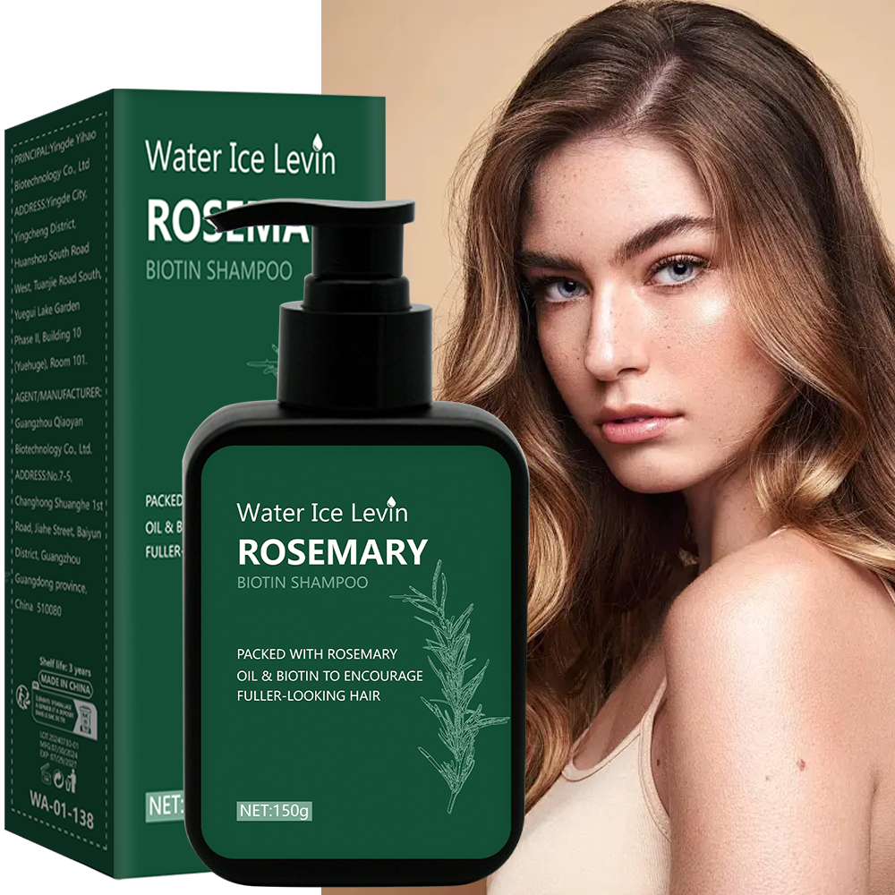 Champú con biotina y romero - Champú para el crecimiento del cabello y el cuidado del cuero cabelludo (150 ml)