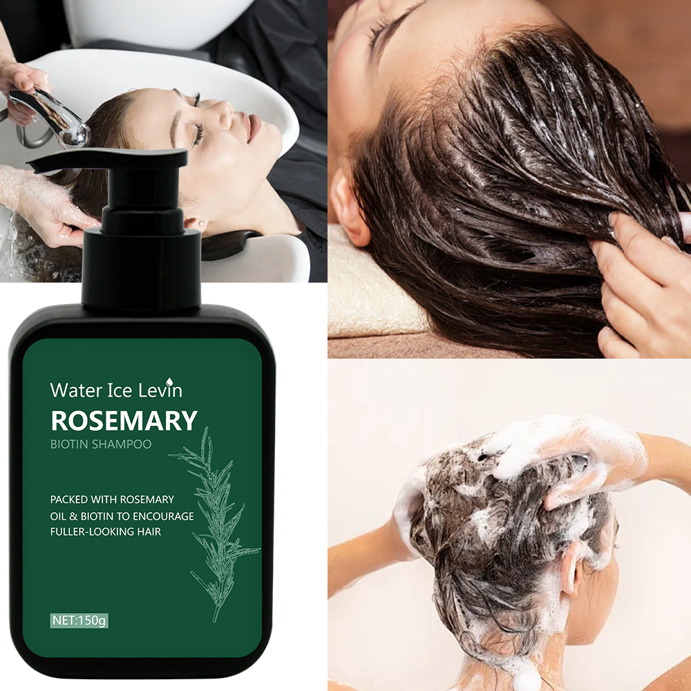 Champú con biotina y romero - Champú para el crecimiento del cabello y el cuidado del cuero cabelludo (150 ml)