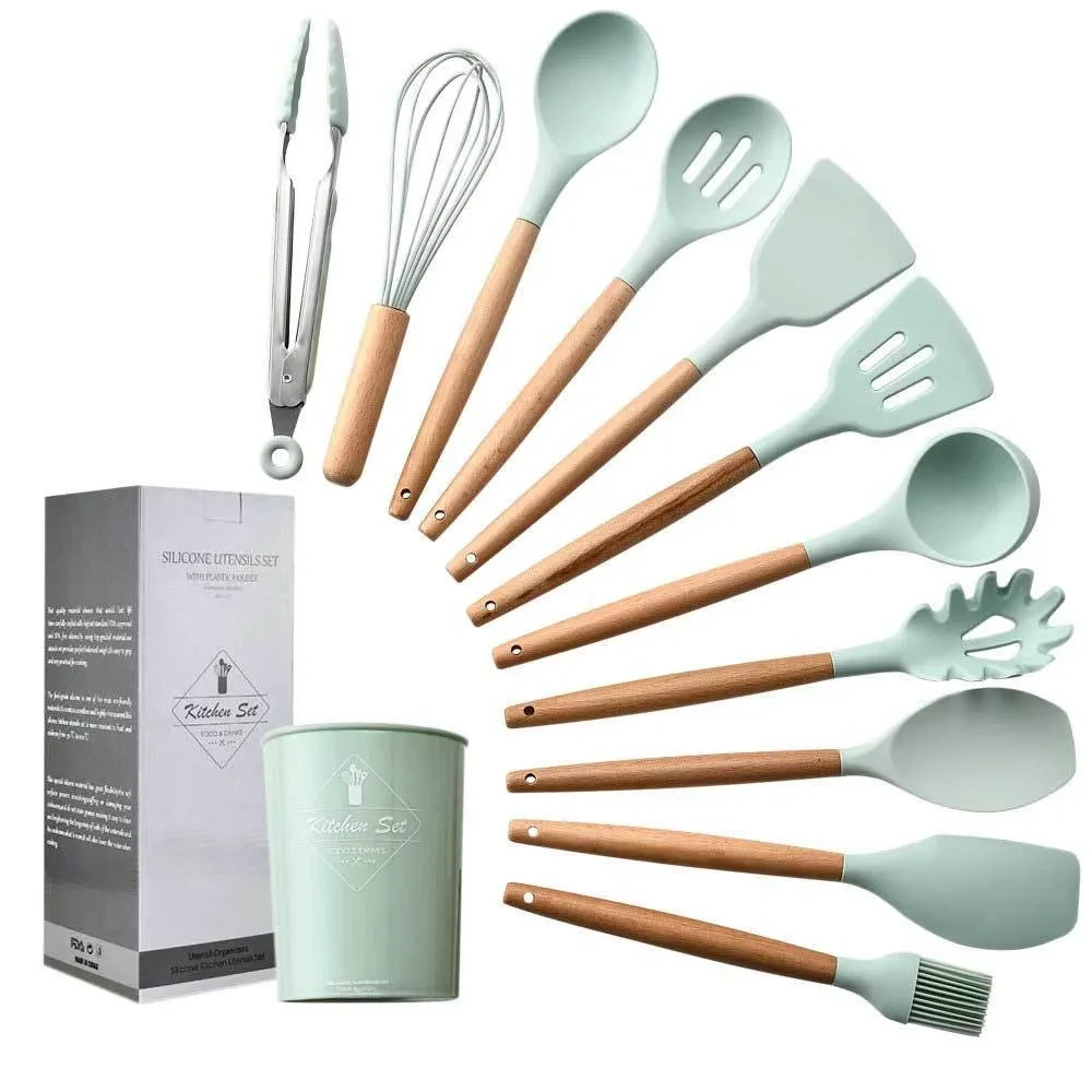 Juego de utensilios de cocina con espátula antiadherente de 11 piezas
