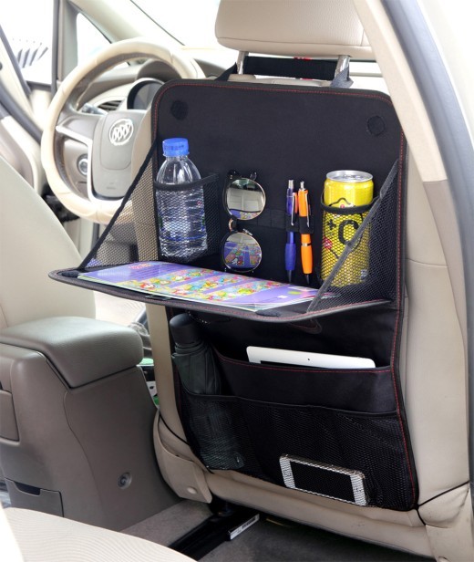 Bolsa de almacenamiento para el respaldo del asiento del coche, bolsa organizadora para el coche, bandeja plegable para la mesa del comedor, bolsa de almacenamiento de viaje, accesorios para el interior del coche