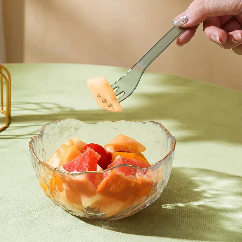 Tenedor de fruta de plástico 2 en 1 original, utensilios de cocina